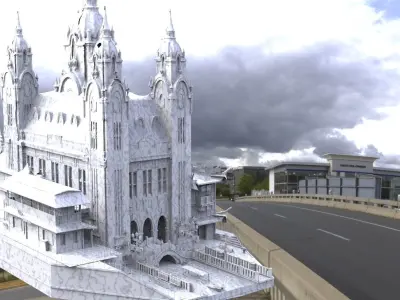 Fantasy Venice waterfront Temple 2 3D model