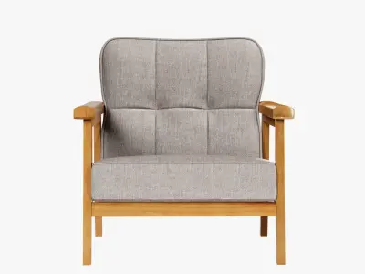 Upholstered Armrest Chair 3D model