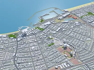 Torrance California USA 30km Low-poly 3D model