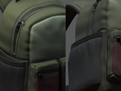 Backpack Camping Generic human bag baggage pockets  Low-poly 3D model