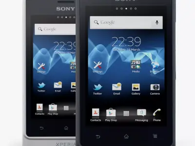 Sony ST27i Xperia Go Low-poly 3D model