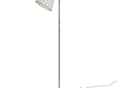 BARNES BRASS AND  BLACK LEATHER FLOOR LAMP 3D model