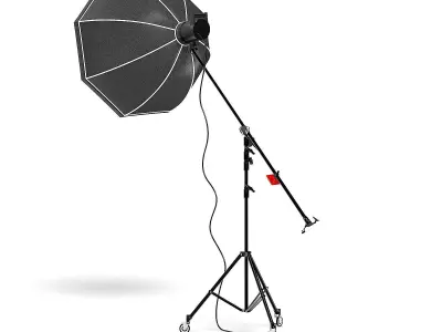 Studio Boom Arm with Softbox 3D Model 3D model