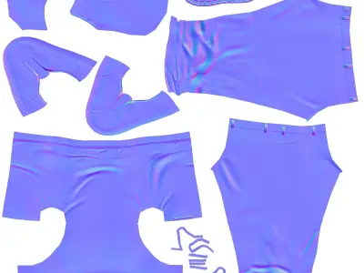 Mens Golf Outfit Low-poly 3D model