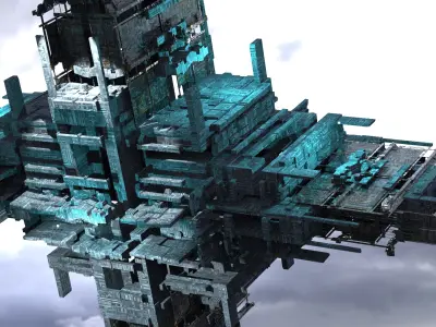 Sci fi Light gravity training arena 2 Low-poly 3D model