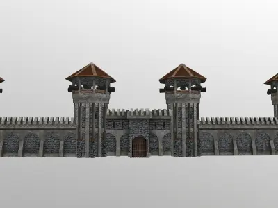  Castle Wall Level 15 3D model