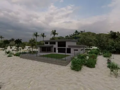 Casa Scene- Beach villa-modern house 3D model