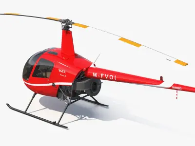  Robinson R22 Light Utility Helicopter Red 