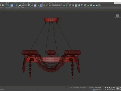 PANTHER ART DECO CHANDELIER WITH CRYSTA Low-poly 3D model