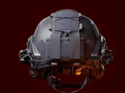 High Cut Tactical Helmet 3D model