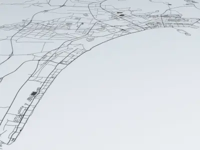 Sanya Road Network and Streets 3D model