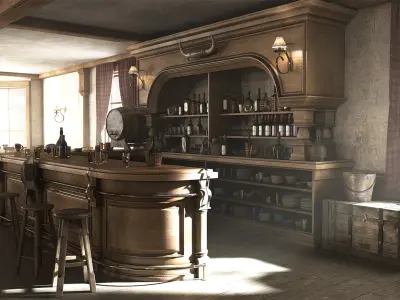  Old Western Bar PBR Textures 