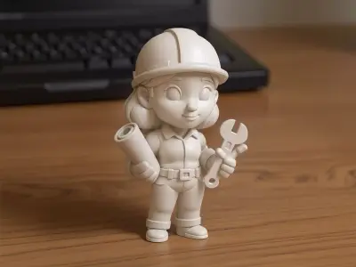 Cartoon Mechanic Girl 3D Printable 3D print model purchase
