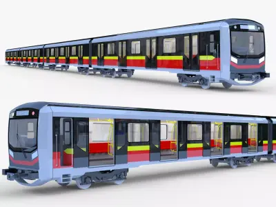 Warsaw metro train 3D model