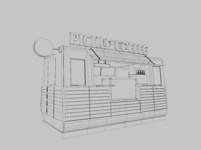 Modern Coffee Kiosk Free low-poly 3D model
