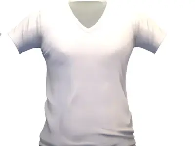 Cartoon High Poly Subdivision White T-shirt Low-poly 3D model