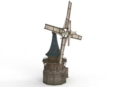 Old WindMill Low-poly 3D model