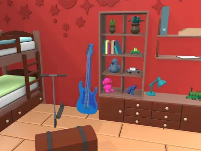 Isometric cartoon children room 06 3D model