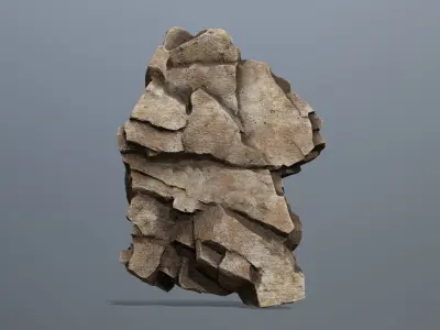 Stone rock Low-poly 3D model 2