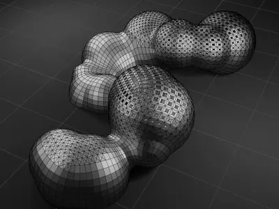 Simple Universal Organic Blob Sculpture Low-poly 3D model