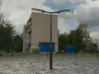 Street Light 11 version 2  3m with pole 3 Low-poly 3D model