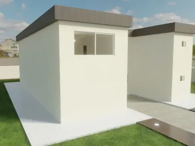 Home 3D elevator with stairs Low-poly 3D model