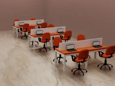 office concept Low-poly 3D model