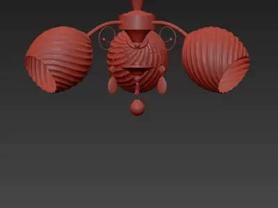 Chandelier chinese lantern ceiling light 3D model