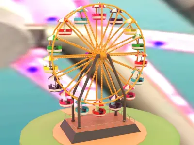 Ferris wheel Low-poly 3D model