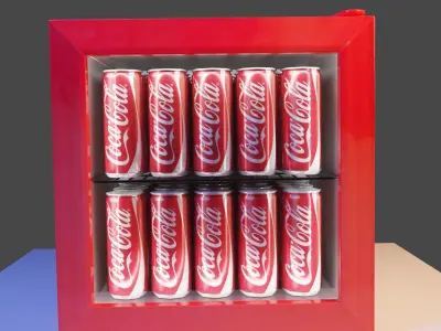 Coca-cola Mini Fridge Low-poly 3D model