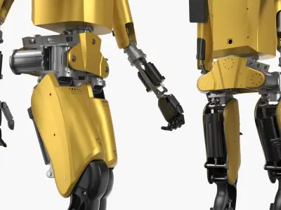  Humanoid Robot Kepler Walking Pose Yellow 