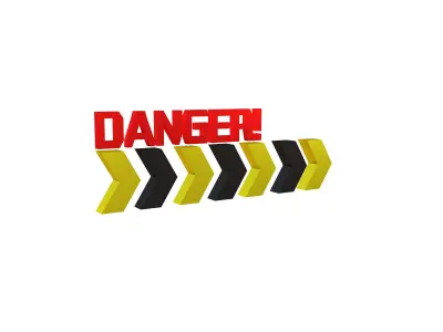 Cyberpunk Future Danger Sign v2 009 Low-poly 3D model