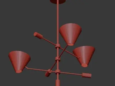 Italian Contemporarym Chandelier Hanging Light Metal Lampshade  3D model