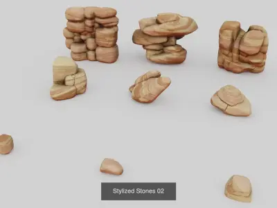 Stylized Stones 3D Model Pack