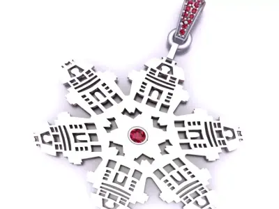 Architectural Snowflake Medallion 3D print model