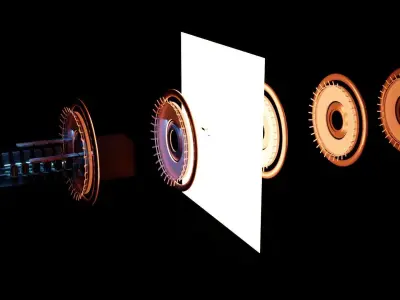 Futuristic Spaceship Interior Lowpoly Concept Art Low-poly 3D model