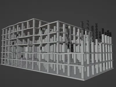 Abandoned Building Low-poly 3D model