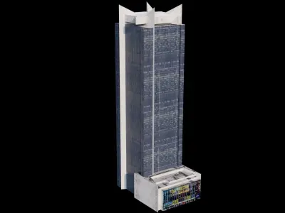 One Astor Plaza - NYC Low-poly 3D model