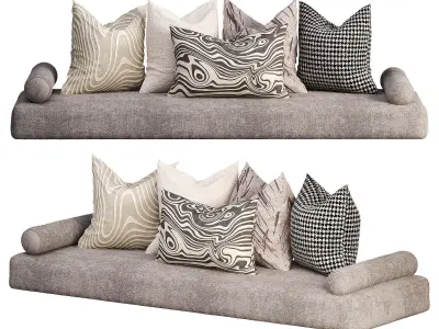 Pillows set  Low-poly 3D model