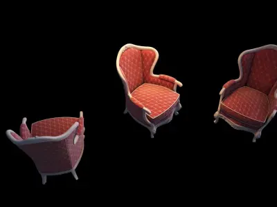 Chair pair of armchairs 3D model