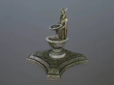 angel fountain  Low-poly 3D model