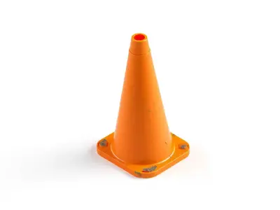 Realistic Traffic Safety Cone PBR Low-poly 3D model