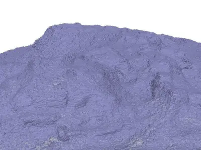 Winter snow mound 3D scan Low-poly 3D model
