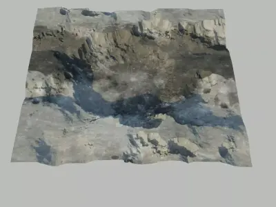 Lamdscape 3D model mountain with snow 3D model