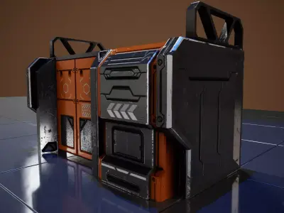 Sci-Fi Crafting Table Low-poly 3D model