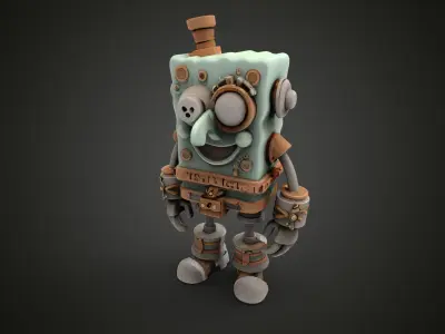 steampunk SpongeBob 3D print model