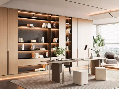 3D model of home study and office 3D model