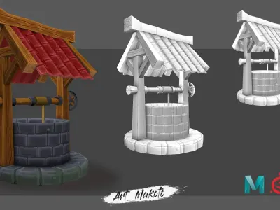 Stylized Well Low-poly 3D model