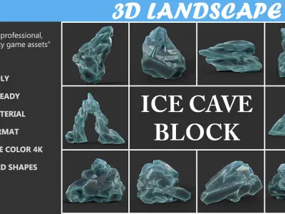 Low poly Ice Block Formation A 190421 Low-poly 3D model