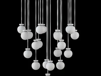 Namibia Pearl Ball Round Chandelier 3D model